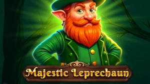 Tampilan visual slot Majestic Leprechaun dengan tema Irlandia yang cerah di perangkat seluler.